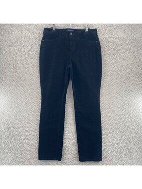 Talbots Jeans Womens 8 Petite Simply Flattering 5 Pocket Black Corduroy Skinny